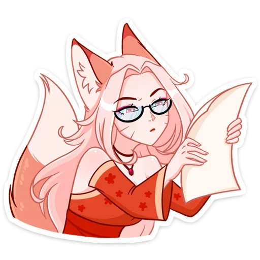 🤓 Стикер «Lady Ai Kitsune» для Telegram