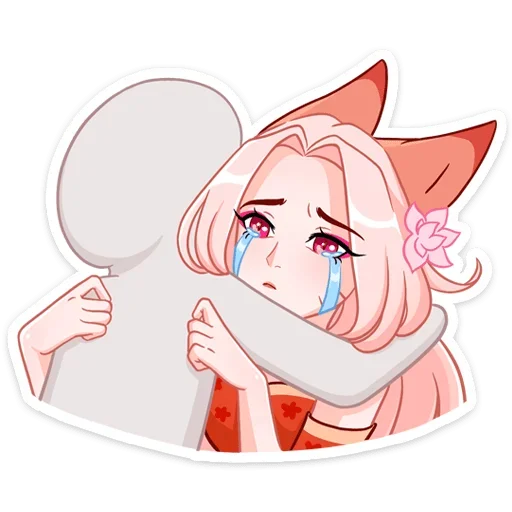 🤗 Стикер «Lady Ai Kitsune» для Telegram