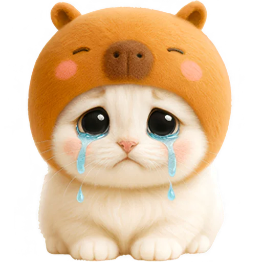 😭 Стикер «Котик-капибара» для Telegram