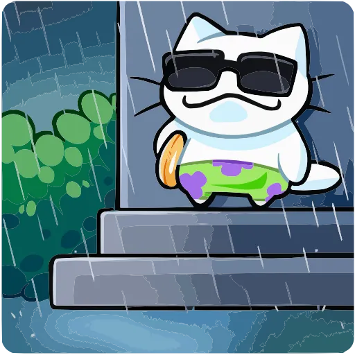 😎 Эмодзи «Кисятки на отдыхе» для Telegram