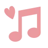 🎵 Эмодзи «Розовые буквы и иконки» для Telegram