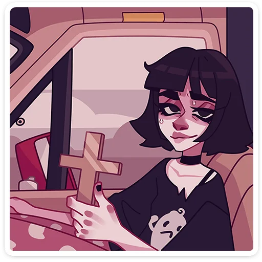 ✝ Стикер «Кортни ->» для Telegram
