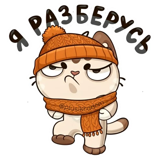 😡 Стикер «Котик из ВК в шапке» для Telegram