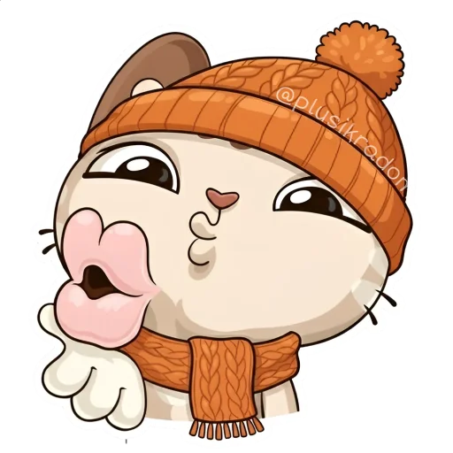😘 Стикер «Котик из ВК в шапке» для Telegram