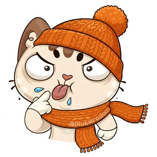 😝 Стикер «Котик из ВК в шапке» для Telegram