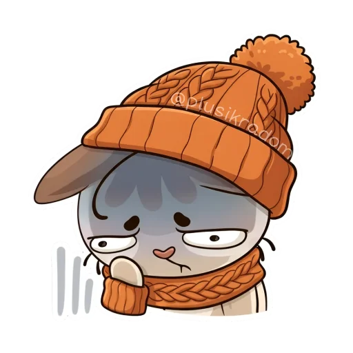 😰 Стикер «Котик из ВК в шапке» для Telegram