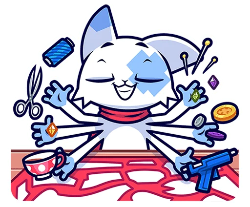 🐱 Стикер «Кьюби без надписей» для Telegram