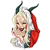 Эмодзи lady krampus для Telegram — скачать