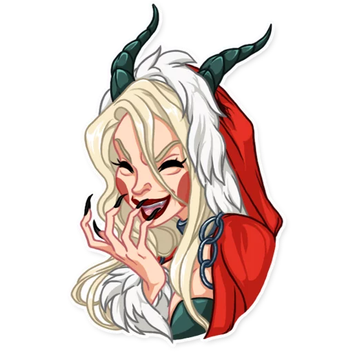 Стикерпак Lady Krampus для Telegram — скачать