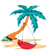 🏖 Эмодзи «С первым днём лета друзья&; Всем хорошего настроения и тёплых каникул» для Telegram