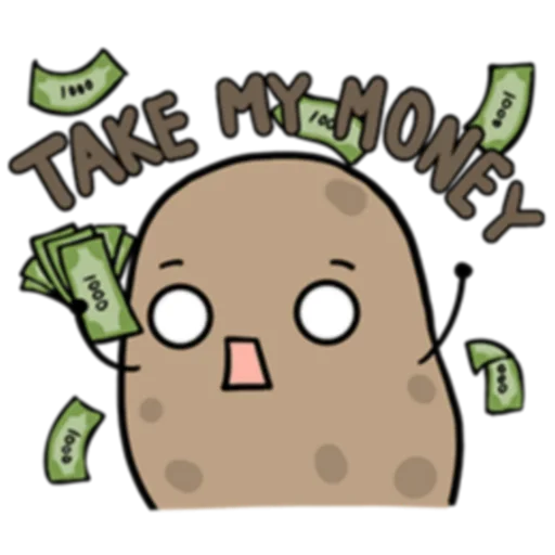 💵 Стикер «Life is Potato (FULL) [英文]» для Telegram