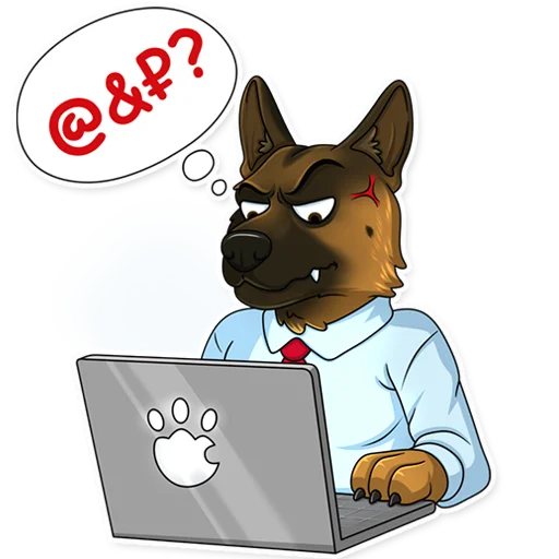 🤬 Стикер «Офисный пёс» для Telegram