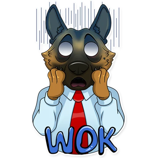 😱 Стикер «Офисный пёс» для Telegram