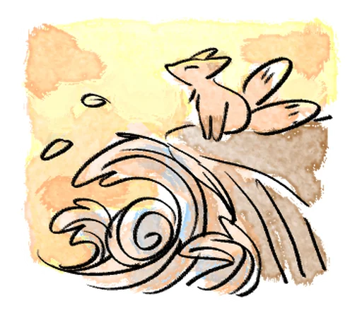 🦊 Стикер «Kitsune friend» для Telegram