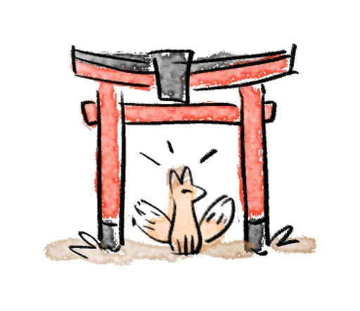 🦊 Стикер «Kitsune friend» для Telegram