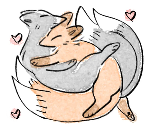 🦊 Стикер «Kitsune friend» для Telegram