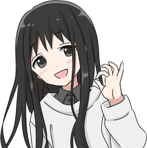 👌 Стикер «Girl with black hair long TL-EDIT» для Telegram