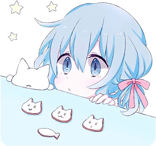 Стикерпак Light Blue Girl для Telegram — скачать