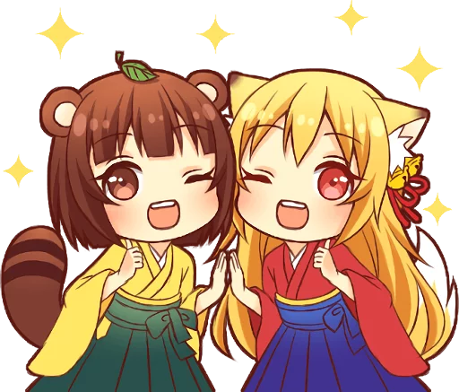 Стикерпак Tanuki & Fox girl для Telegram