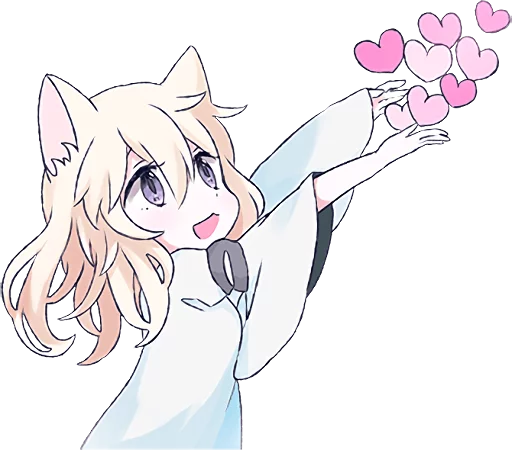 😘 Стикер «White Cat Girl» для Telegram