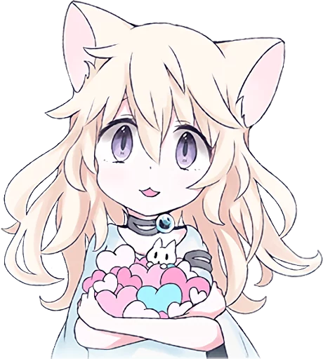 💕 Стикер «White Cat Girl» для Telegram