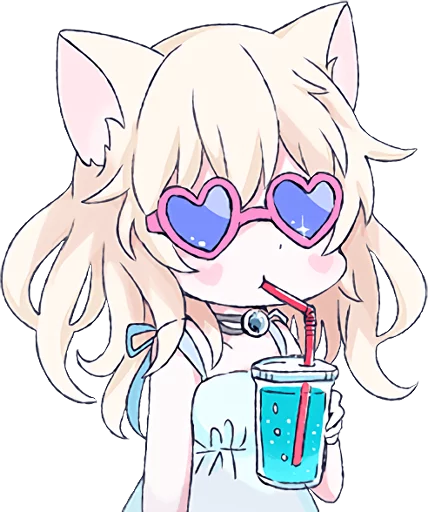 😎 Стикер «White Cat Girl» для Telegram
