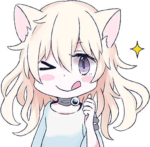 😋 Стикер «White Cat Girl» для Telegram