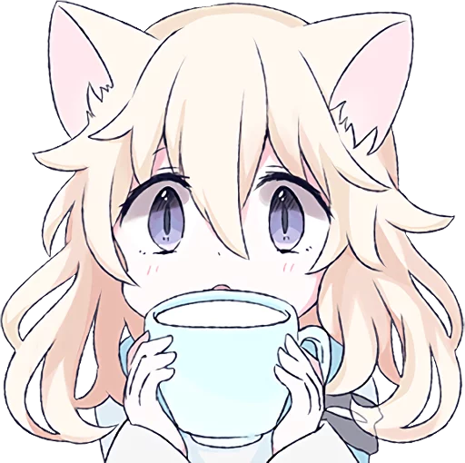 🥛 Стикер «White Cat Girl» для Telegram