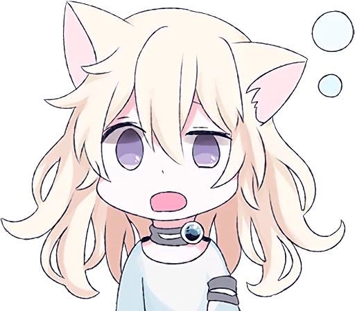 😕 Стикер «White Cat Girl» для Telegram