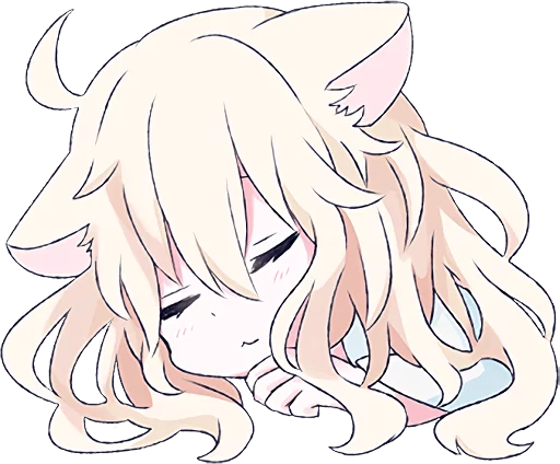 😪 Стикер «White Cat Girl» для Telegram