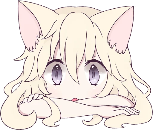 👀 Стикер «White Cat Girl» для Telegram