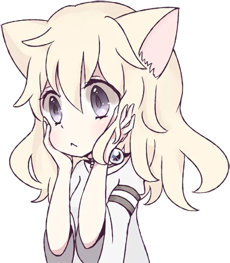 ☺️ Стикер «White Cat Girl» для Telegram
