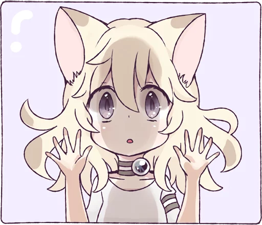 😦 Стикер «White Cat Girl» для Telegram