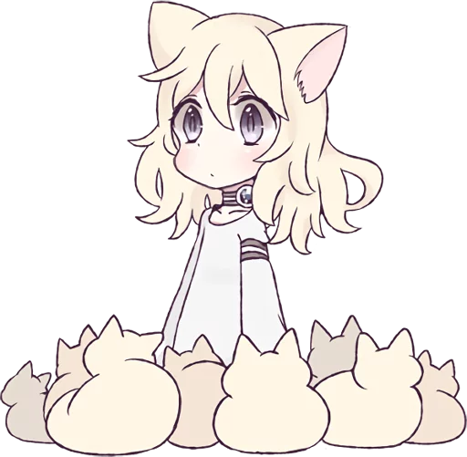 🐱 Стикер «White Cat Girl» для Telegram