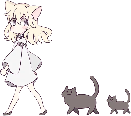 🐈 Стикер «White Cat Girl» для Telegram