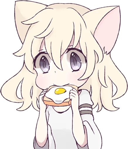 🍔 Стикер «White Cat Girl» для Telegram