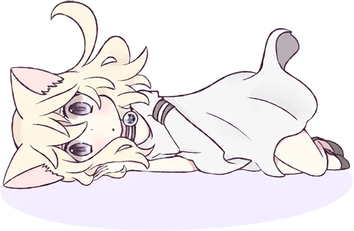 😥 Стикер «White Cat Girl» для Telegram