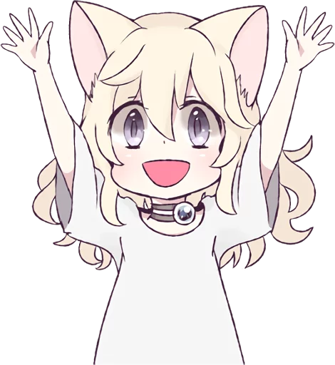 😀 Стикер «White Cat Girl» для Telegram