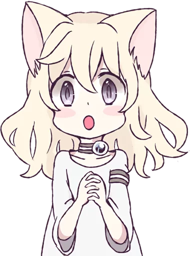 😯 Стикер «White Cat Girl» для Telegram