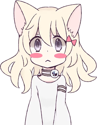 ☺️ Стикер «White Cat Girl» для Telegram