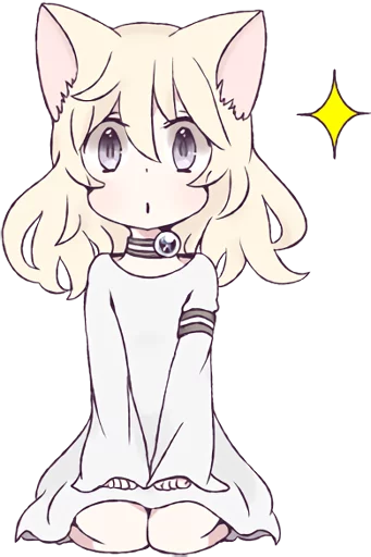 😍 Стикер «White Cat Girl» для Telegram