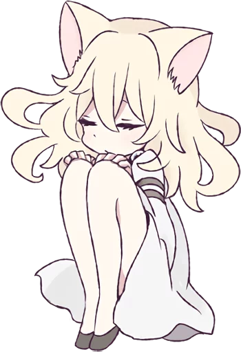 😔 Стикер «White Cat Girl» для Telegram
