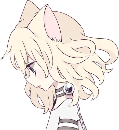 😞 Стикер «White Cat Girl» для Telegram
