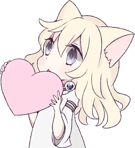 ❤ Стикер «White Cat Girl» для Telegram