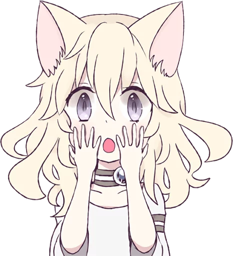 🙀 Стикер «White Cat Girl» для Telegram