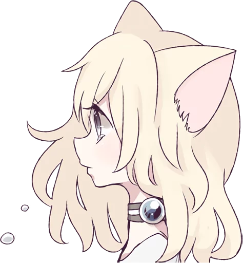 😥 Стикер «White Cat Girl» для Telegram