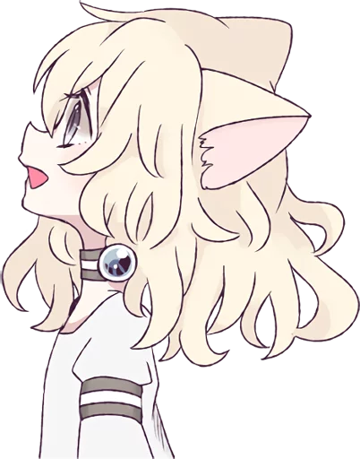 😺 Стикер «White Cat Girl» для Telegram