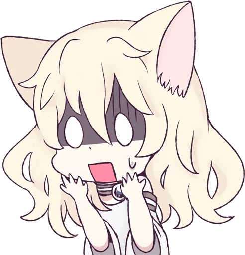 😱 Стикер «White Cat Girl» для Telegram