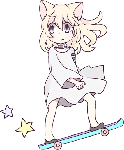 🏂 Стикер «White Cat Girl» для Telegram