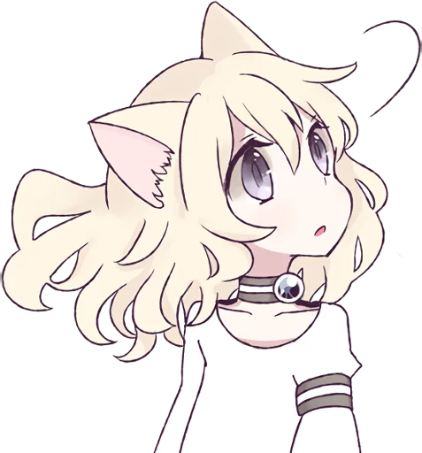 😮 Стикер «White Cat Girl» для Telegram